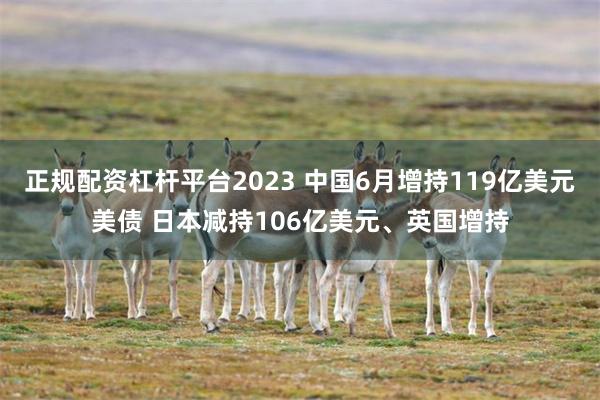 正规配资杠杆平台2023 中国6月增持119亿美元美债 日本减持106亿美元、英国增持