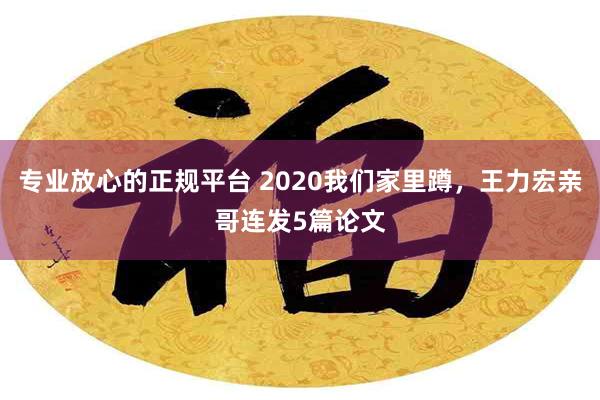 专业放心的正规平台 2020我们家里蹲，王力宏亲哥连发5篇论文