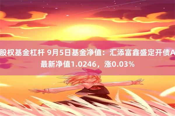 股权基金杠杆 9月5日基金净值：汇添富鑫盛定开债A最新净值1.0246，涨0.03%